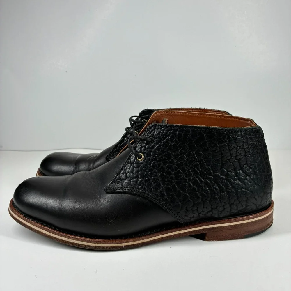 HELM Boots The Pete Men's US 8.5D Black Leather Chukka Casual Dress Boots H0039